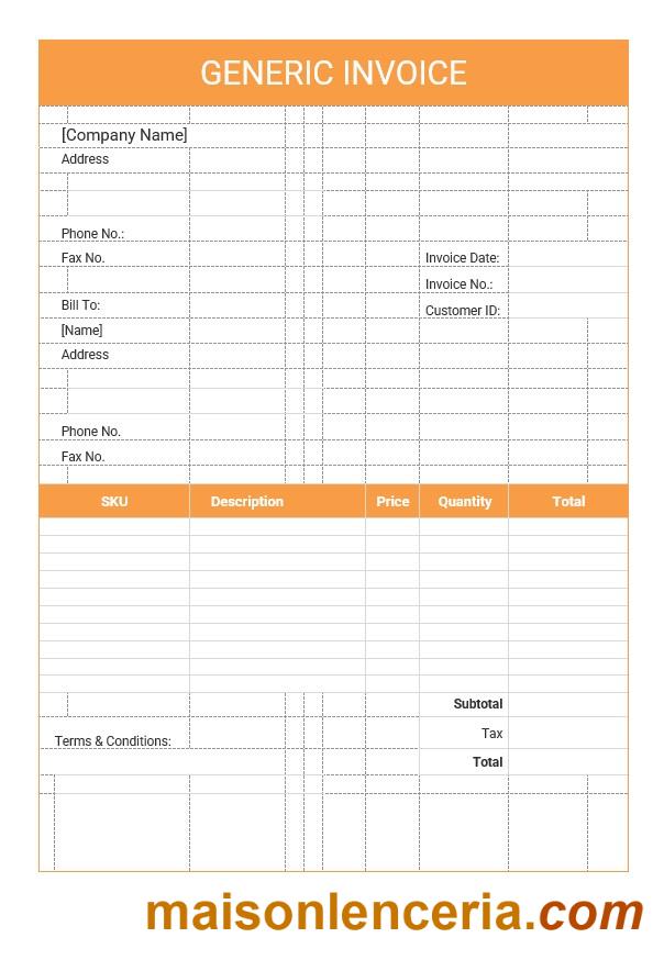 Edytowalny ogólny szablon faktury w formatach Word i PDF